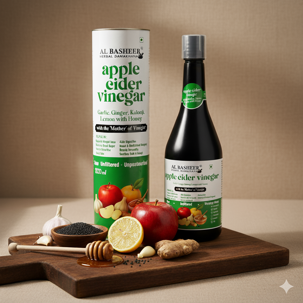 Mix Cider Vinegar with Kalonji, Lemon, Honey & Apple